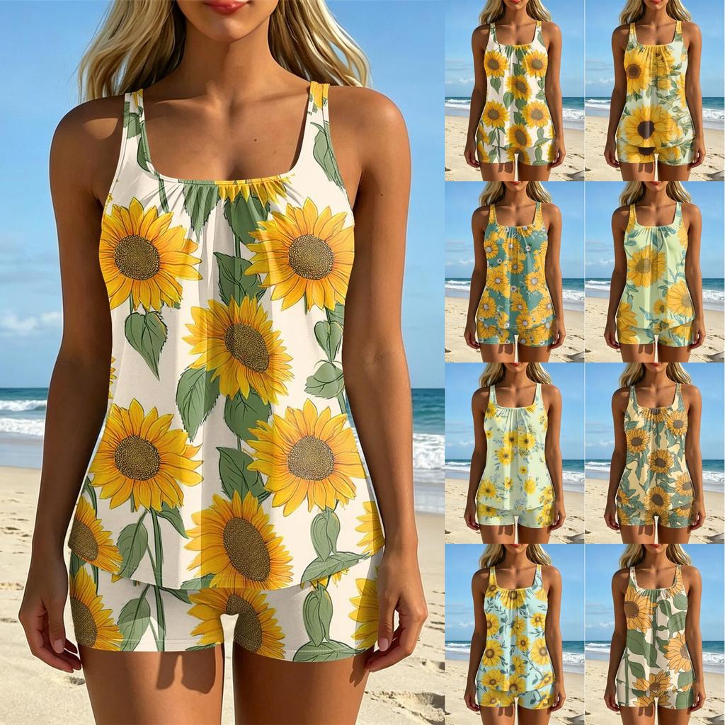 Women's Printed Split Swimsuit Sport Swimsuit Two-Piece Set