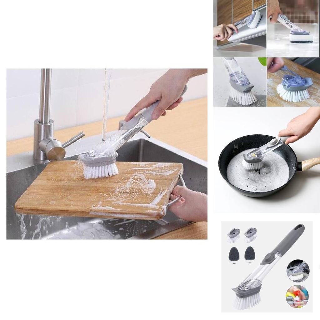 Versatile Automatic Liquid Release Long Handle Kitchen Brush With Non-stick Design Ideal For Pots And Pans