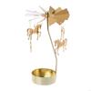 62KD Snowman Rotary Spinning Carousel Tealight Holder Stand Metal Tea Light Christmas Home Decor Gifts