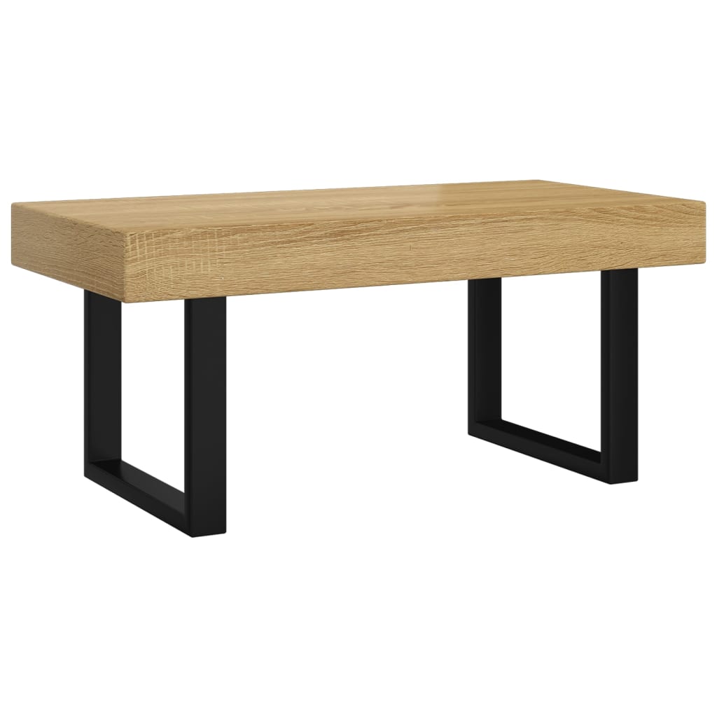  Coffee Table, Light Brown and Black, 90x45x40 Cm, MDF and Iron