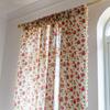 1 Plane Boho Cotton Linen Floral Short Curtain Tassel Trim Rod Pocket Cafe Curtain Kitchen Small Window Semi Blackout Bay Window Farmhouse Decor