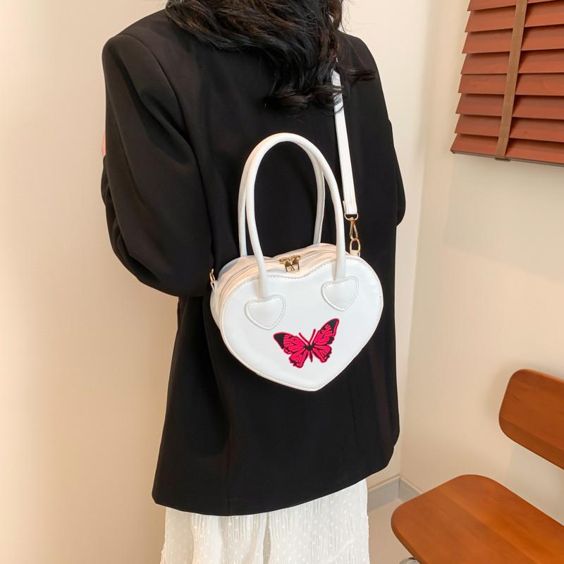 Chic Street Style Small Heart Shape Pu Shoulder Bag For Women