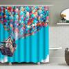 Colorful Balloons House Shower Curtain Dreamy Sky Design Waterproof Fabric Bathroom Decor Unique Artistic Print Elevate Space