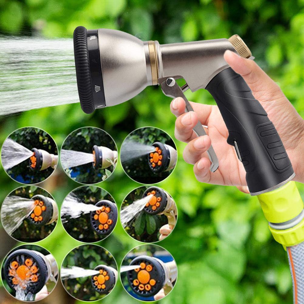 Hose Spray Nozzle Slip Resistant Heavy Duty Metal Hose Nozzle Multifunctional High Pressure Water Sprayer for Garden Washing Car