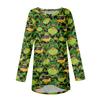 Damen Casual Fashion Farbdruck Langarm Mittellange Top Bluse