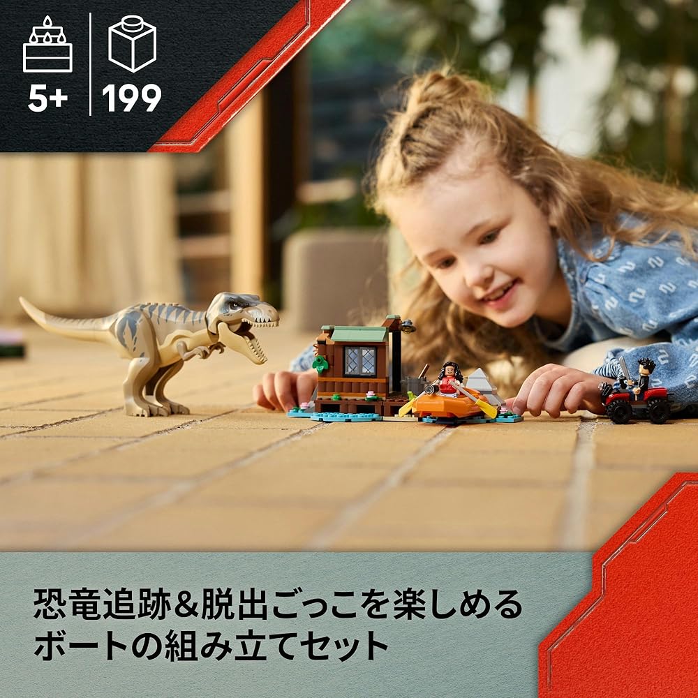 LEGO Jurassic World T-Rex Escape Building Set 76975 Educational Toy for Kids Ages 5-8