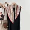 Spring, autumn and winter new high-end silk scarf women's fashion temperament printed shawl double-sided silk scarf