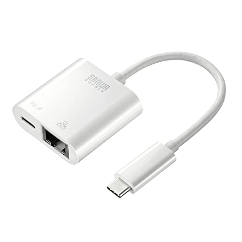 

Sanwa Supply USB Type-C to LAN Adapter (PD Compatible), USB 3.2 Gen 1 to RJ-45, White, USB-CVLAN7W