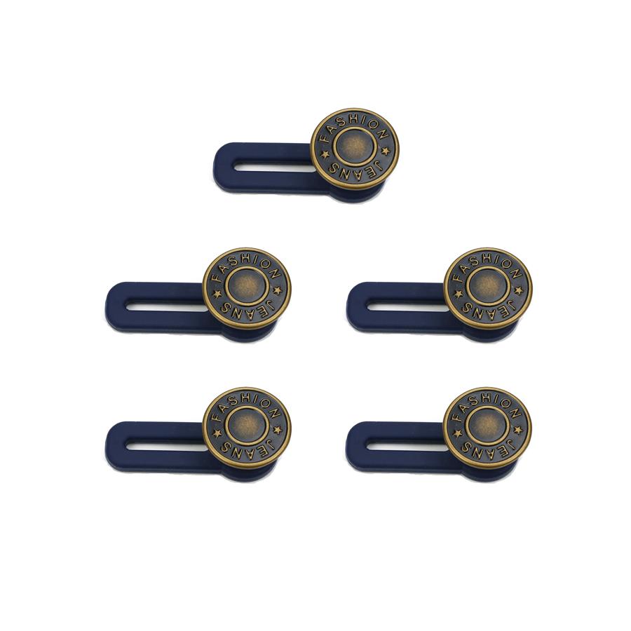5Pcs Metal Button Extender for Pants Jeans Free Sewing Adjustable Retractable Waist Extenders Button Waistband Expander