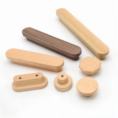 1Pc Walnut Wooden Furniture Handlea Drawer Knobs Kitchen Cabinets Knobs Long Cabinets And Drawers For Handles Wardrobe Pulls