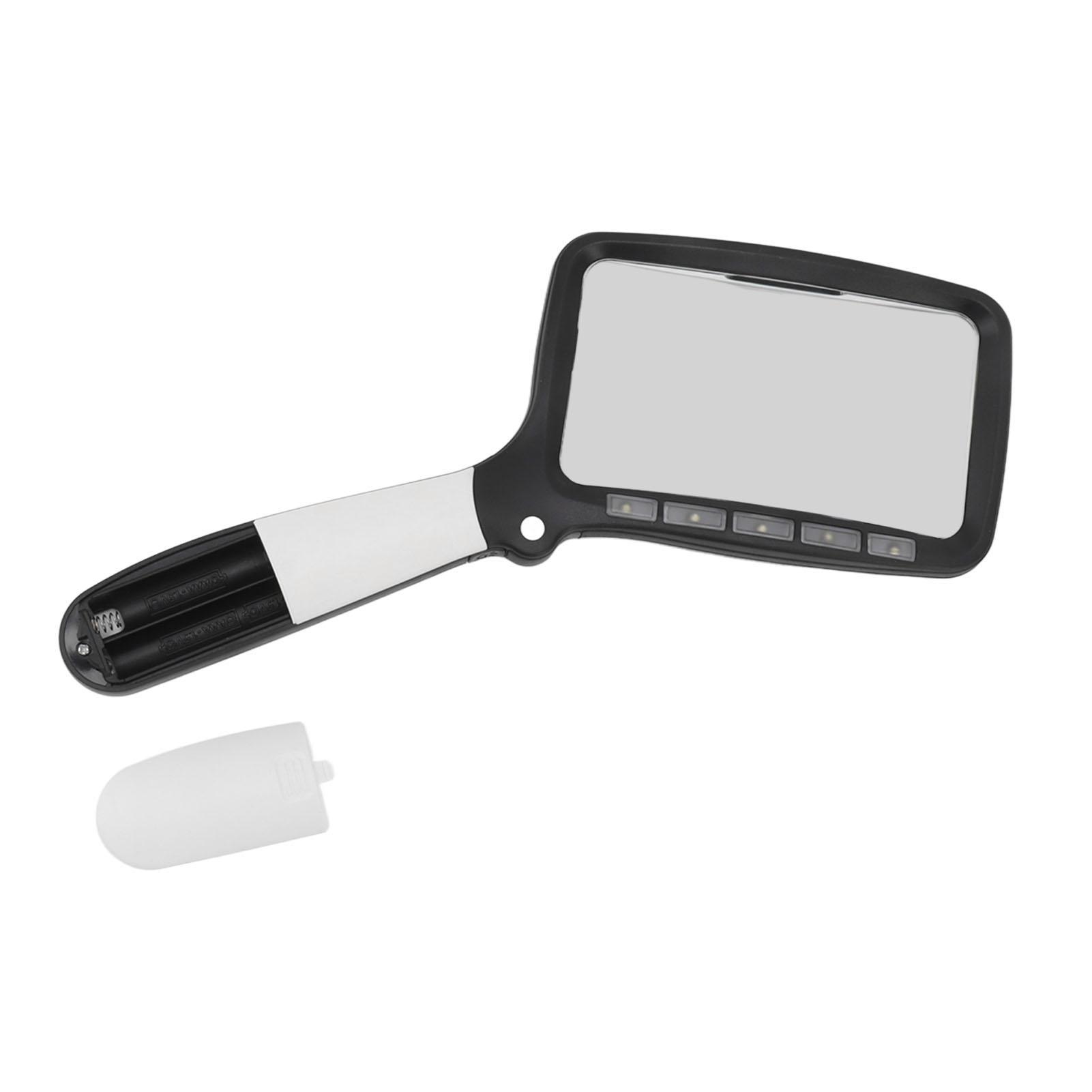 

Folding Handheld Magnifying Glass with Light 5 LEDs 3X Large Rectangle Reading Magnifier with Dimmable LED for Seniors