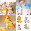 Soft Plush Stuffed Animal Teething Toy for Babies with Cracker Paper Teether and Texture Designs for Newborns Comfort