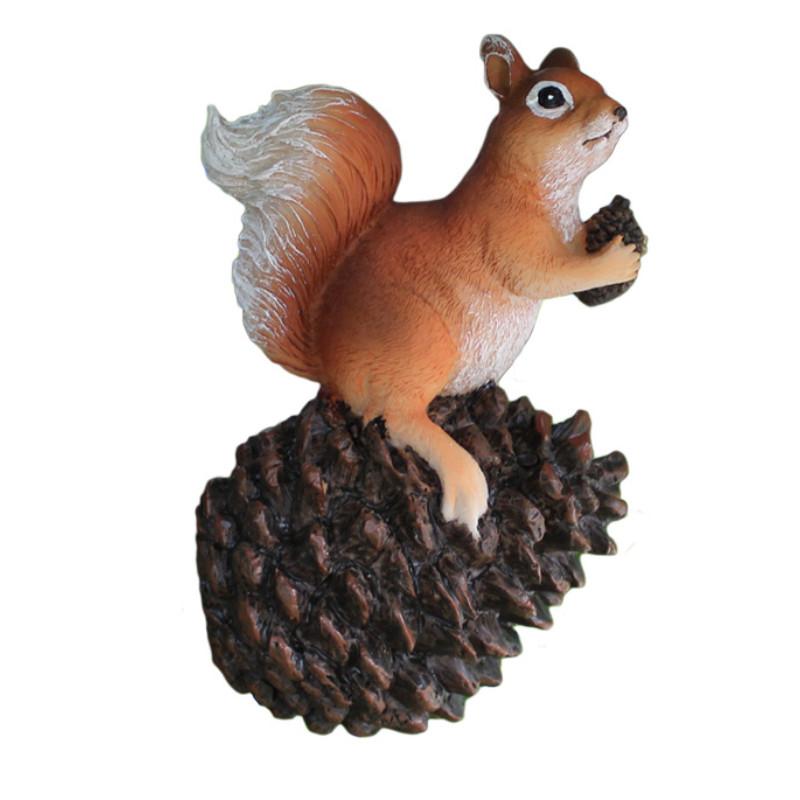 

Garden Squirrel With Pinecone Ornament Handmade Resin For Party Decor Holiday