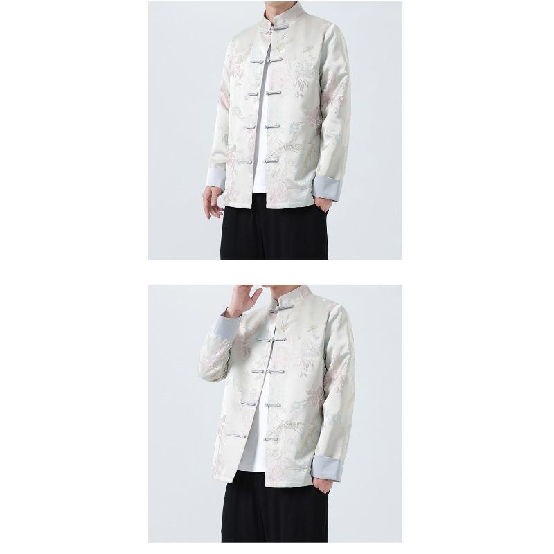 Men S Vintage Trendy Jacquard Chinese Style Tang Suit Jacket Plus Size