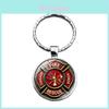 Stijlvolle Redding Brandweerman Embleem Sleutelhanger Edelsteen Zinklegering Sleutelring Modern Accessoire