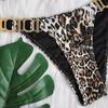 Bikini Swimsuit Female Style Sexy Leopard Diamond Low Waist Gathering Swimsuit