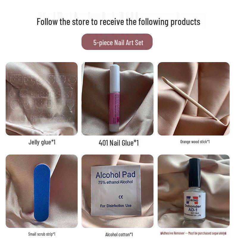 Sweetheart Bow Handmade French Manicure Plaid Cat Eye Nails - High-End Whitening New Style