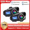 Q58 Max Motorcycle Helmet Bluetooth Intercom IP65 Waterproof Intercom Distance 500 Meters Multi-Scene Mixed Music Sharing