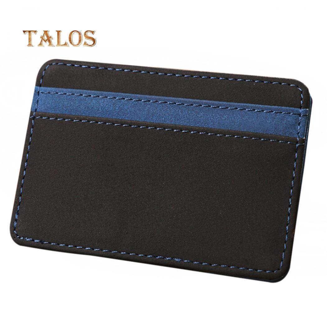 Мужской кошелек из искусственной кожи Magic ID, кредитная карта, зажим для денег, двойной тонкий кошелек-держатель, повседневный портативный кошелек