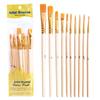 10-Piece Pearlescent Blue Oil Paint Brush Set with Nylon Bristles for Gouache & Watercolor