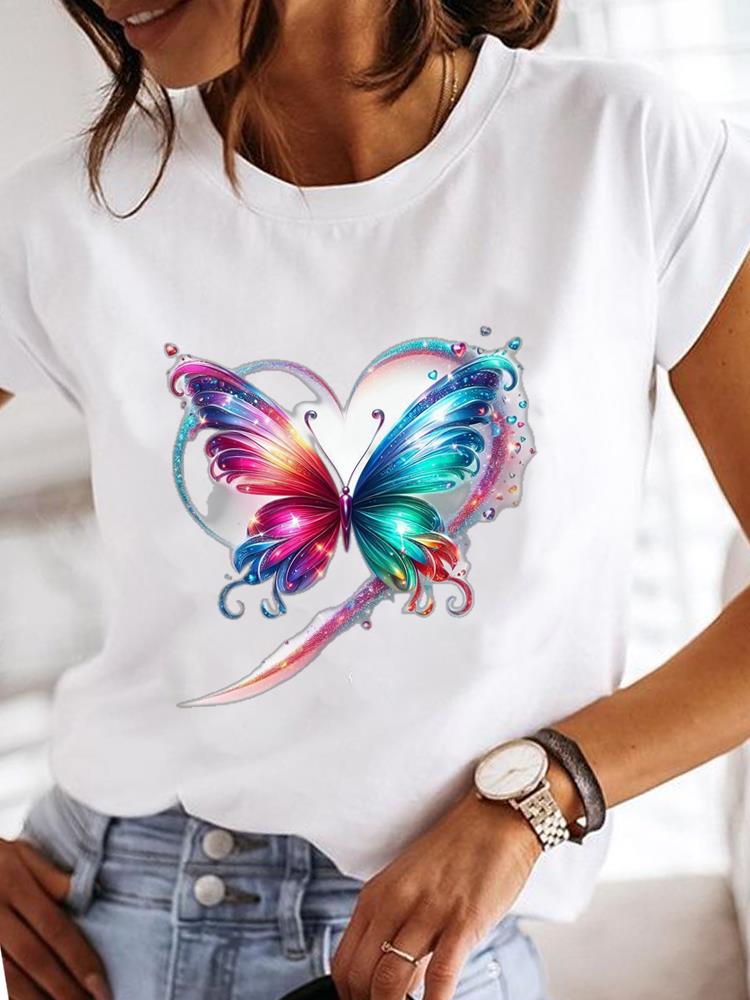 (Asian Size)  Clothing T Shirt sweet plant cute Fashion Tee Print Lady Women Casual Top Short Sleeve Female Graphic T-shirts
