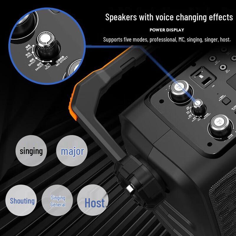 Bedde BD-0587 Portable Outdoor KTV Speaker with Dual Microphones CN plug (adapter included)