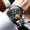 OUPINKE Watch Automatic Mechanical Watch Easy To Read Dial Waterproof Watch Calendar Automatic Manual Winding 40MM Hollow Dial Men's - Men's - -