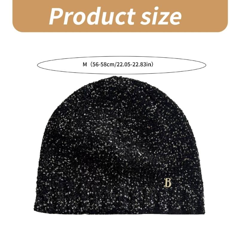 Knitted Hat for Women Men Harajuku Sequined Hat Handmade Crochet Hat Cool Girls Boy Hiphop Hat Outdoor Activity Headwear