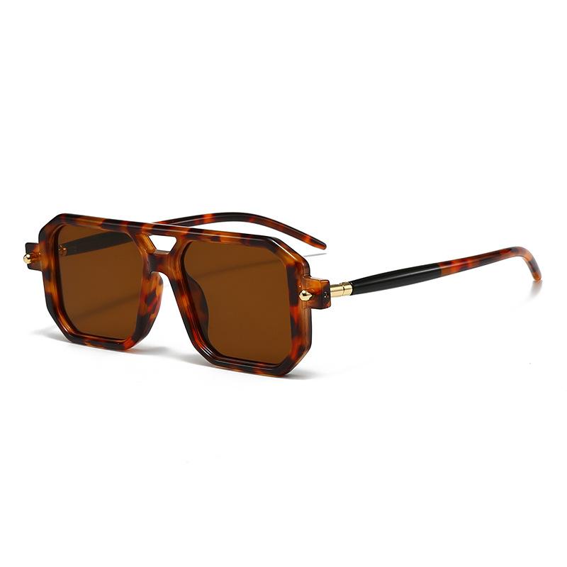 Sunglasses European and American Street Photography Square Large Frame Sunglasses Trendy Double Beam Retro Pose Sunglasses
