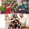 Christmas Photo Props 12/24/36Pcs Candy Cane Ornaments, Wooden Xmas Tree Decor with Red Green Rustic Striped Color, Holiday Hanging Decorations