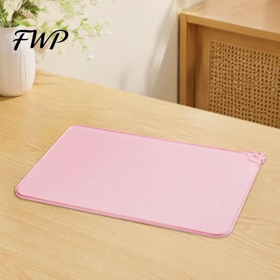 Food Grade Silicone Placemat Pet Feeding Mat, Anti-Slip Dog Cat Bowl Durable Accessory Waterproof Insulation Pad for Puppy Kitten Spill Proof Mat