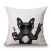 Adorable Cute French Bulldog Pattern Linen Throw Pillow Case For Trendy Home Decor