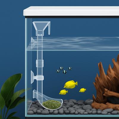 Transparenter Fischbehälter Futterröhrchen Wandmontiertes Acryl Garnelenfütterungsgerät mit Saugnapf Aquarium Futterröhrchen