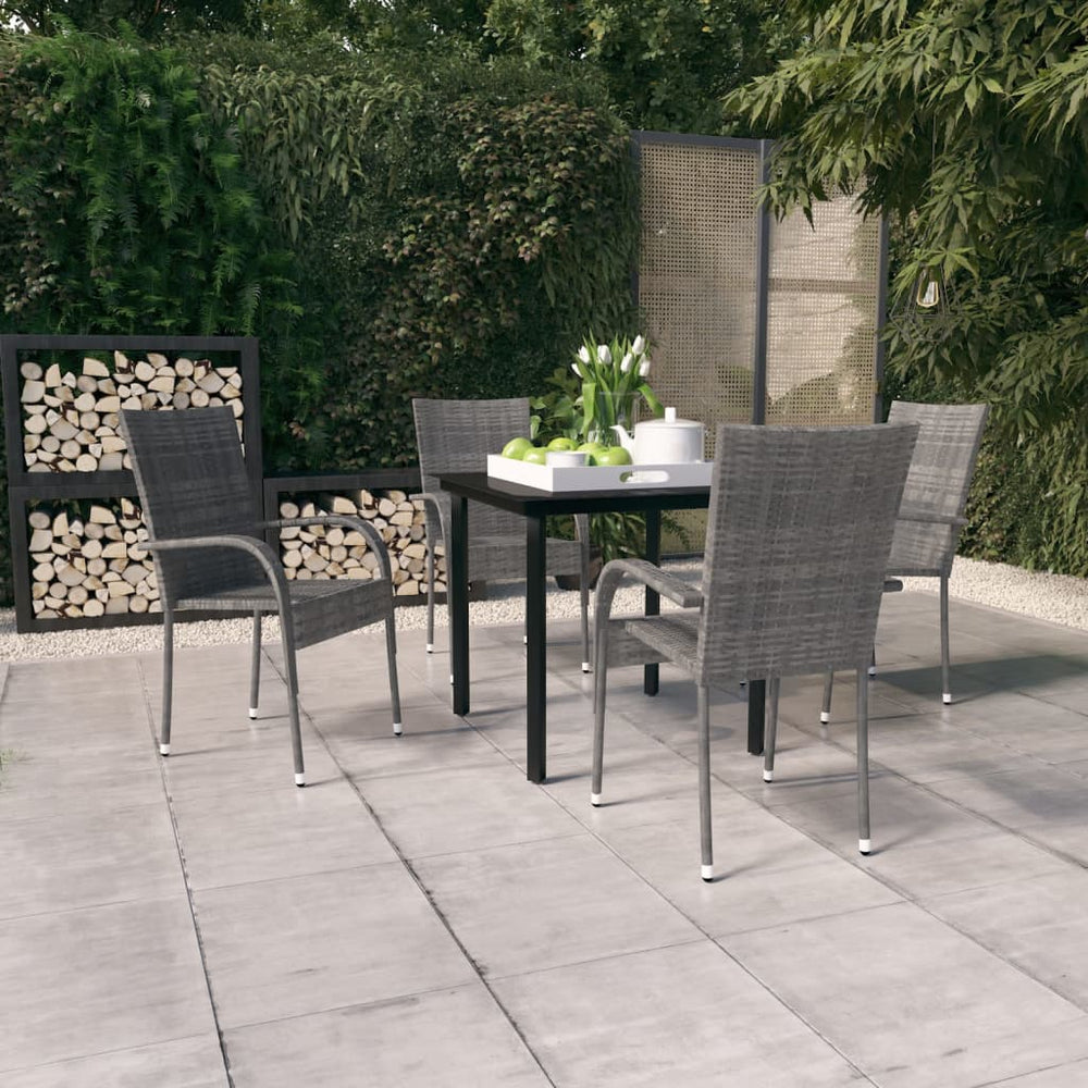 Ensemble à manger de jardin 5 pcs  et noir
