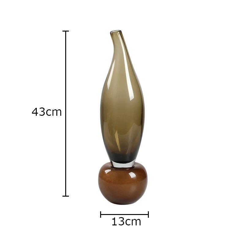 

Creative Wheat Ear Shapes Glass Vase Fine Bottle Mouth Flower Vases Desk Decoration Flower Arrangement Room Aesthetic Decor