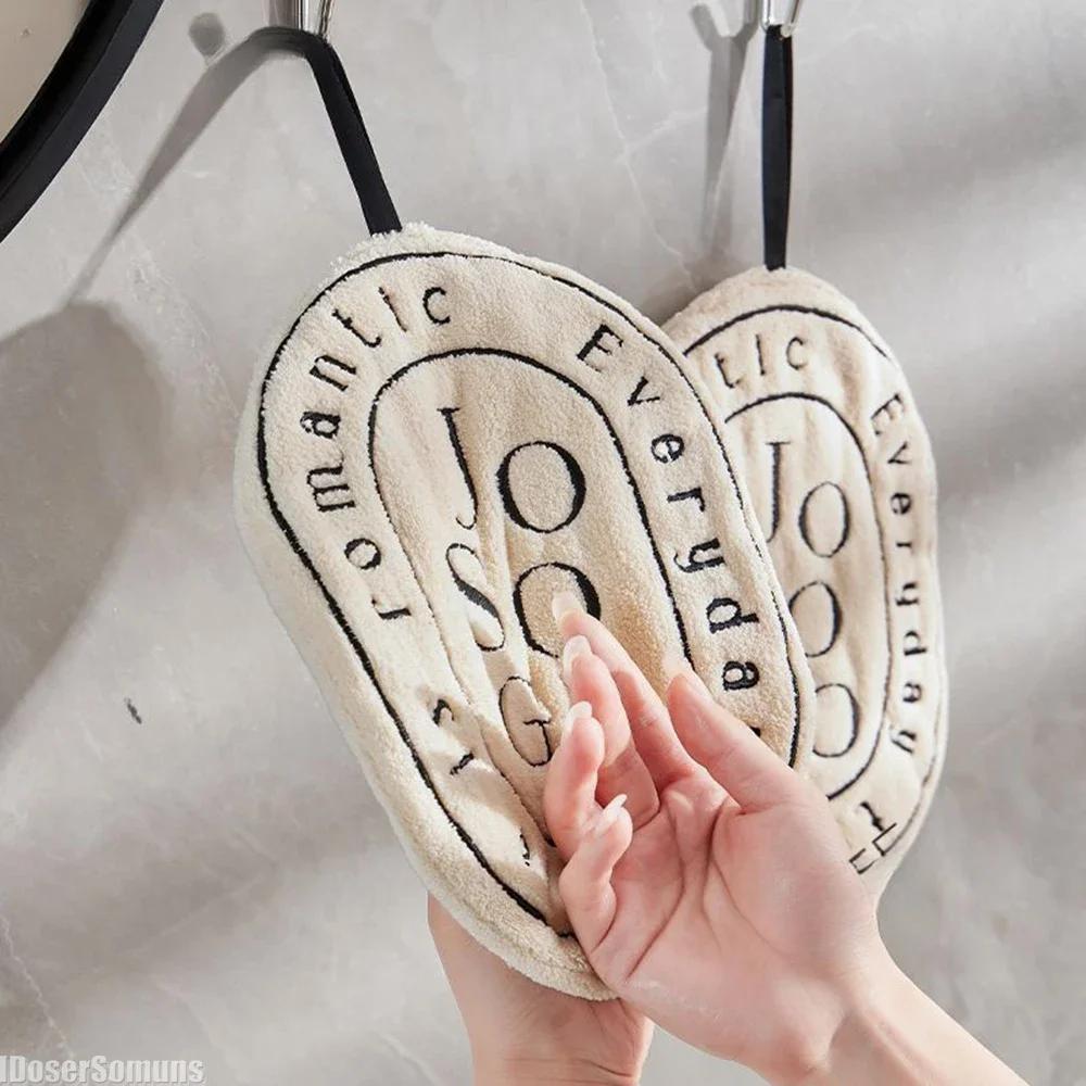 New Home Convenient Towel Thickened Double-layer Hanging Speed Dry Hand Towel Absorbent Hand Cloth Kitchen and Bathroom Foot