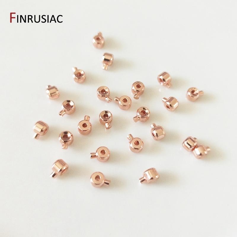 14k Gold Plated Crimp End Beads DIY Bracelet Stopper Beads Closures Lamps For Jewelry End Clip Clasps Jewelry Making Supplies