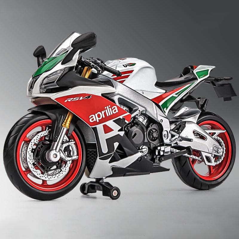 1/12 Aprilia RSV4 RR1000 Rennmotorräder Legierung Motorradmodell Stoßdämpfer Sammlerstück Spielzeugauto Kindergeschenk