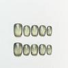 Handmade Cat Eye Short Square Oval Press On Nails With Bowknot Pearl Diamond Flower Star Decor Detachable Full Cover