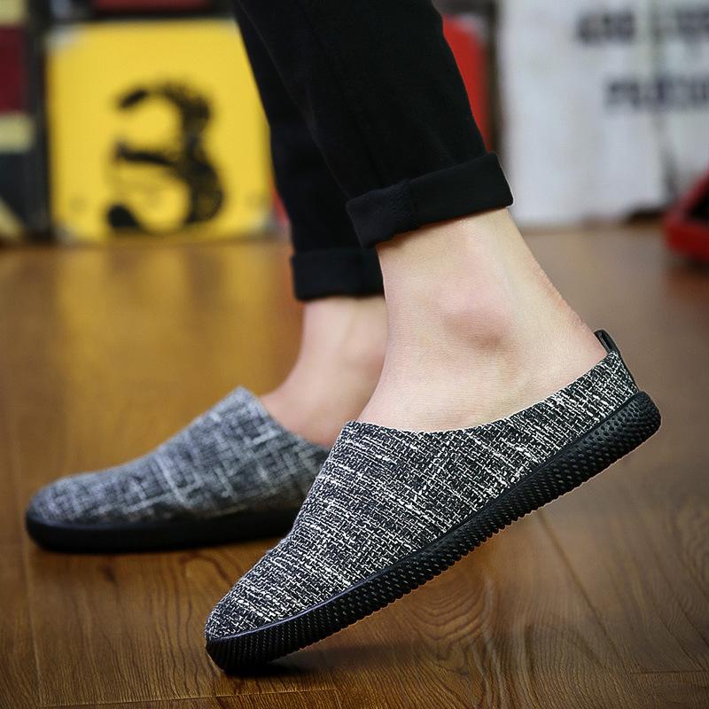 

Fashion one-pedal lazy shoes men s slippers linen casual shoes men s driving shoes trend half-tray men s shoes 699 45