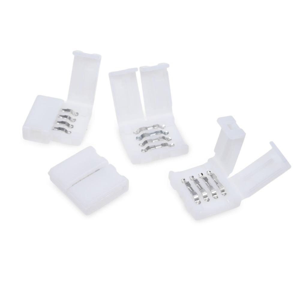 T/L Shape LED Strip Connector 4 Pin Quick Splitter Corner Connector  For DIY Lighting Project