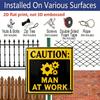 2D Flat, 1pc, Retro Metal Aluminum Plaque, Outdoor Wall Art, Caution for Man At Work Sign, Garage Wall Art, Workshop Decoration, Tool Shed Display