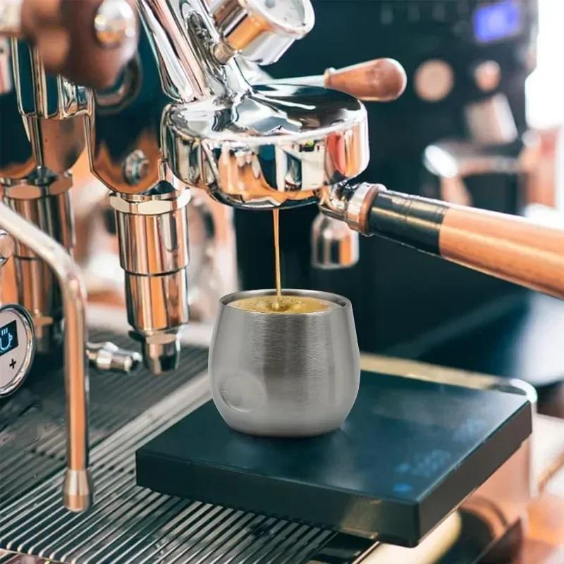 150/200ml Odolný šálek na kávu a espresso, dvojitá izolace, silné nerezové šálky pro restauraci, velkoobchod, přizpůsobitelný