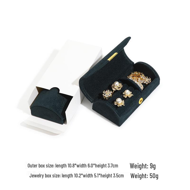 Arched Velvet Jewelry Box: Portable Mini Organizer for Bracelets, Earrings, and Beads
