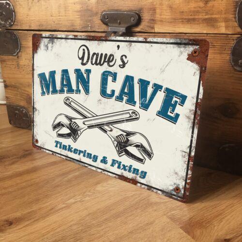 Man Cave Sign Personalised Metal Plaque Vintage Retro Shabby Chic  8x12 inchAluminum 30x40cm(11.8x15.7inch)