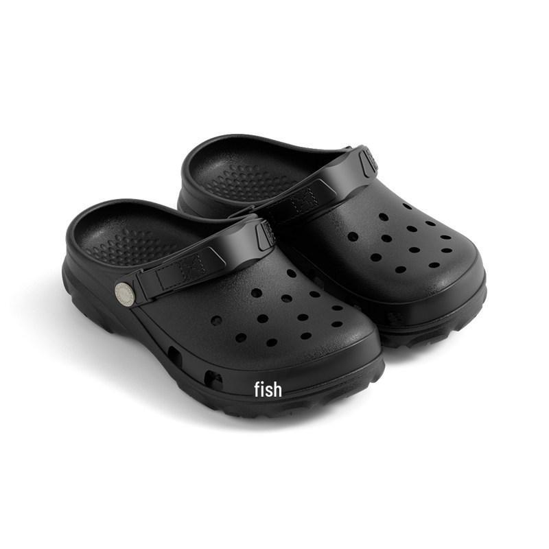 Puxi Rouman Unisex Seaside Cool Slippers: Spring/Summer Non-Slip, Thick-Soled, Heightening, Closed-Toe, Soft Hole Outdoor Shoes.