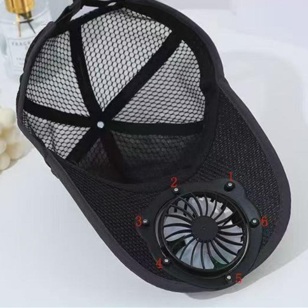 Large Brim Cooling Fan Hat Mesh Peaked Cap New Baseball cap  Men Women