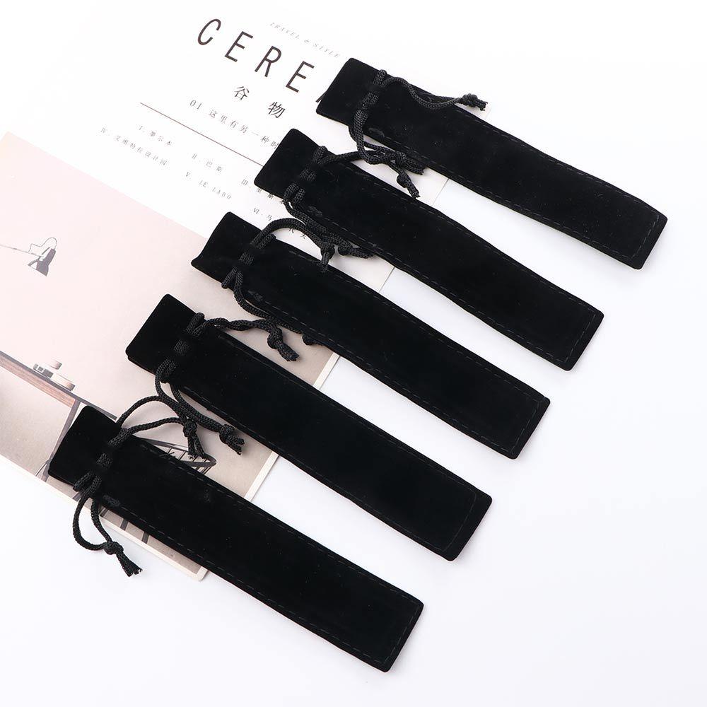 Black 5 Colors With Rope Drawstring Pen Pouch Pen Sleeve Holder Pen Bag Case Single Pencil Bag Pencil Bag Velvet Pen Pouch