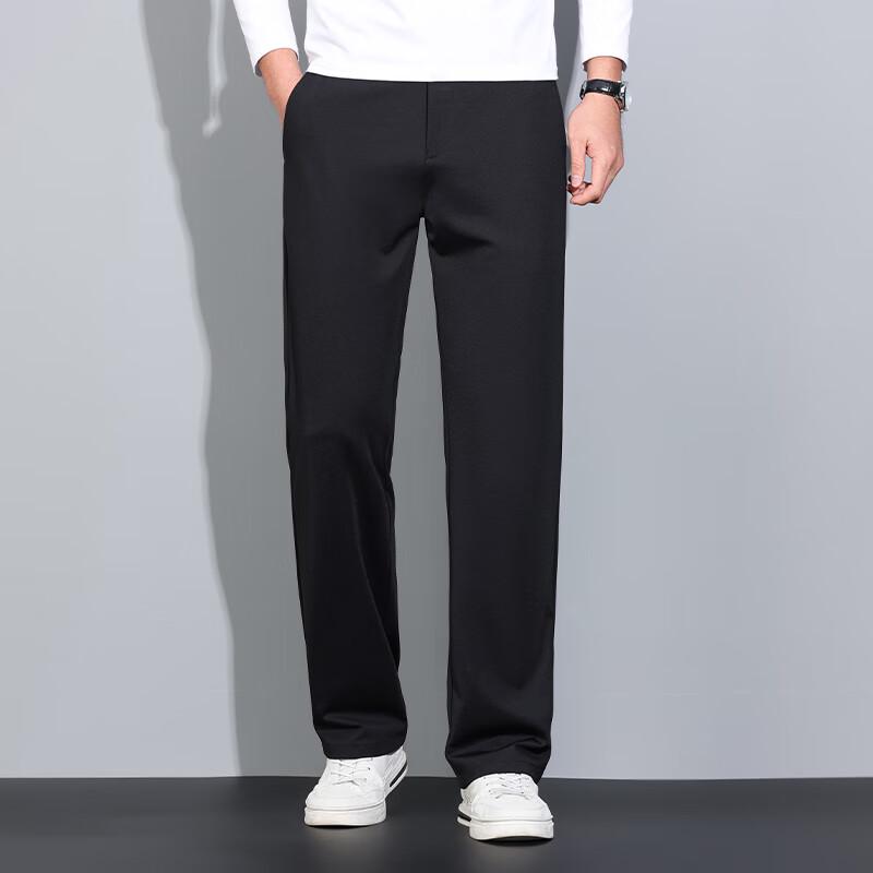 

Men s Silk Blend Ice Silk Straight Leg Casual Pants 38