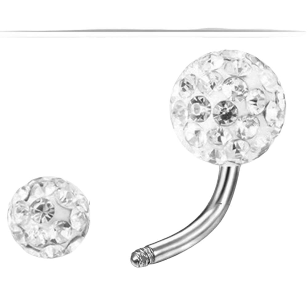 Edelstahl Bauchnabelpiercing mit Edelstein Eleganter Glänzender Körperschmuck Zubehör